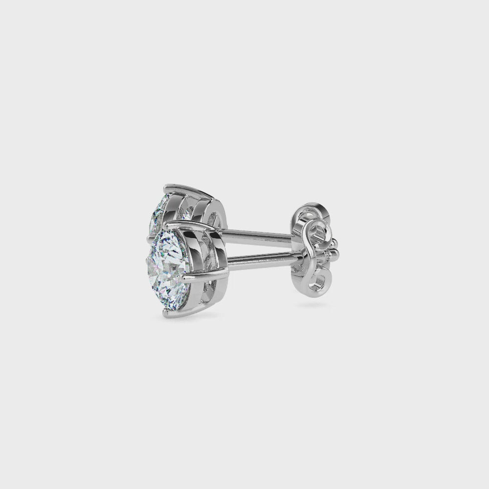 Round Brilliant Solitaire Stud Diamond Earrings