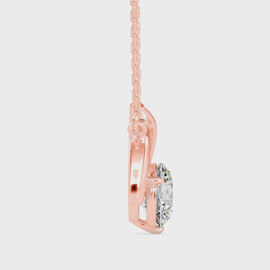 Round Brilliant Crossover Diamond Pendant Necklace