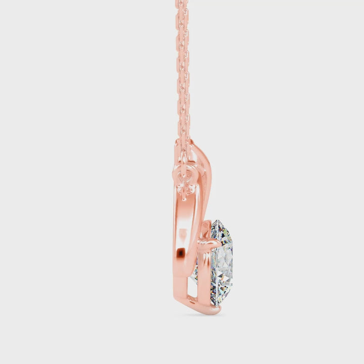Round Brilliant Crossover Diamond Pendant Necklace