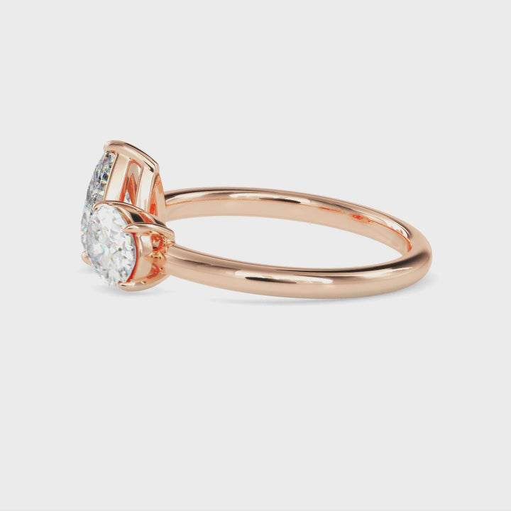 Pear &amp; Oval Toi et Moi Diamond Ring