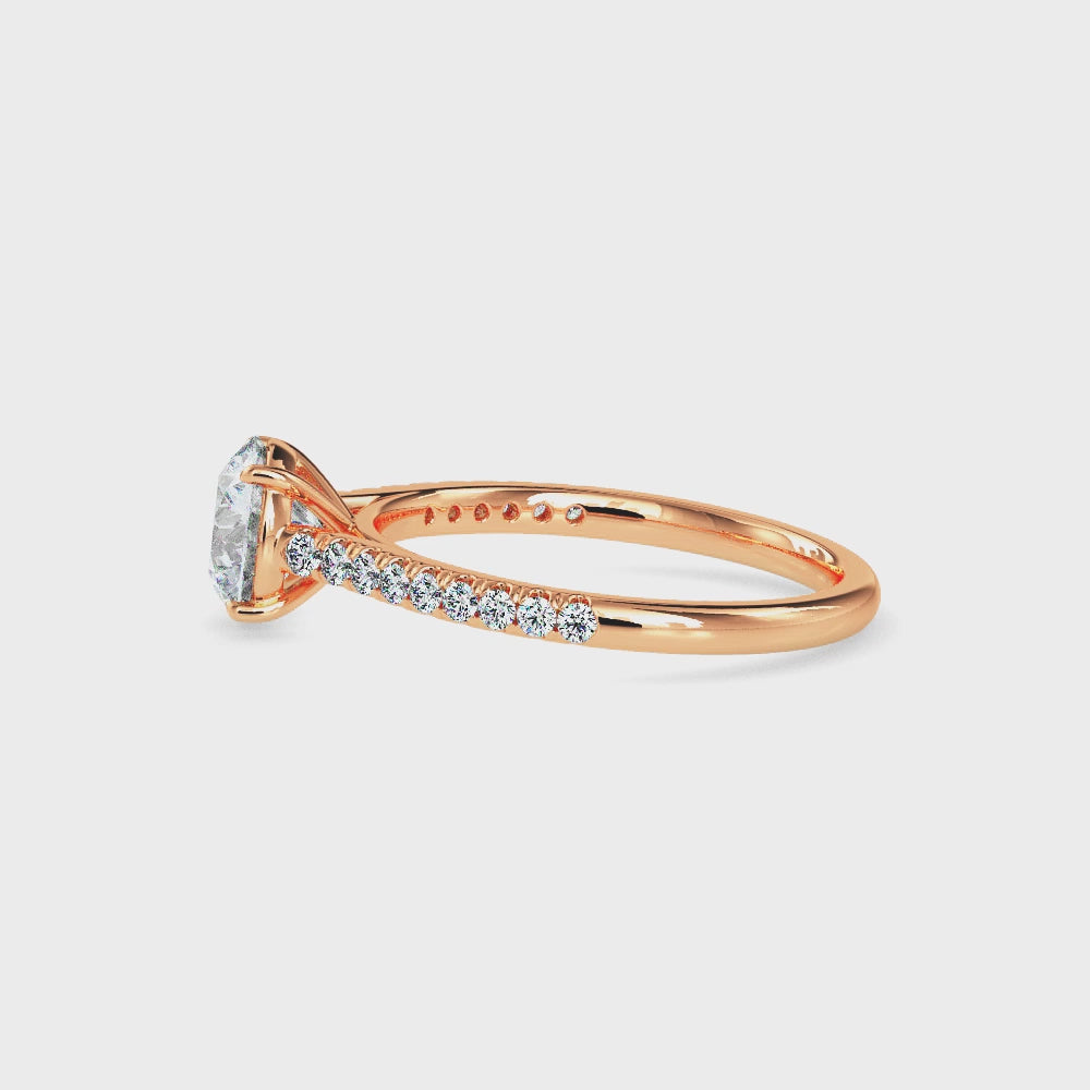 Round Brilliant Pavé Band Diamond Ring